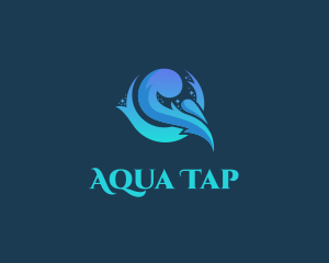 Aqua Water Wave logo design