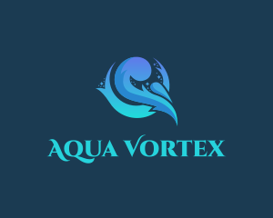 Aqua Water Wave logo design