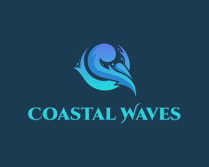 Aqua Water Wave logo design