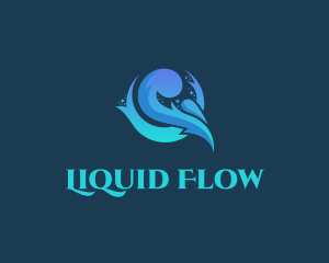 Aqua Water Wave logo design