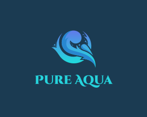 Aqua Water Wave logo design