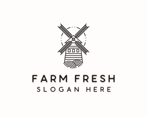 Agriculture Farmer Windmill logo