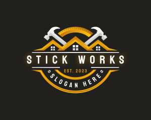 Hammer Contractor Carpentry logo design