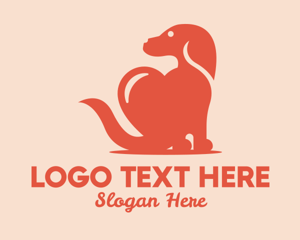 Beagle Dog Heart  logo