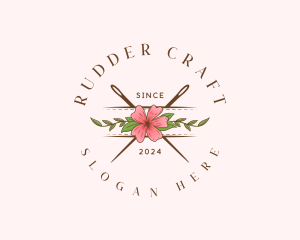 Floral Needle Stitch logo design