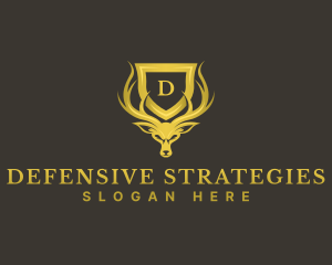 Luxury Deer Shield  logo design