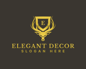 Luxury Deer Shield  logo design