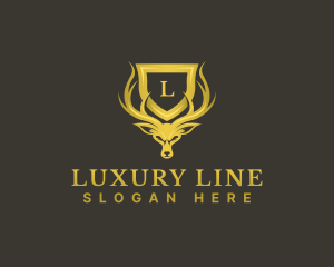 Luxury Deer Shield  logo design