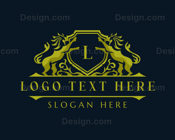 Luxury Lion Royal Ornament Logo