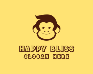 Happy Monkey Face logo design