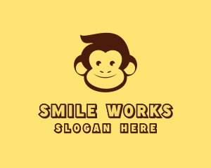 Happy Monkey Face logo design