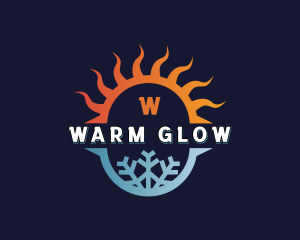 Hot Cold HVAC logo design