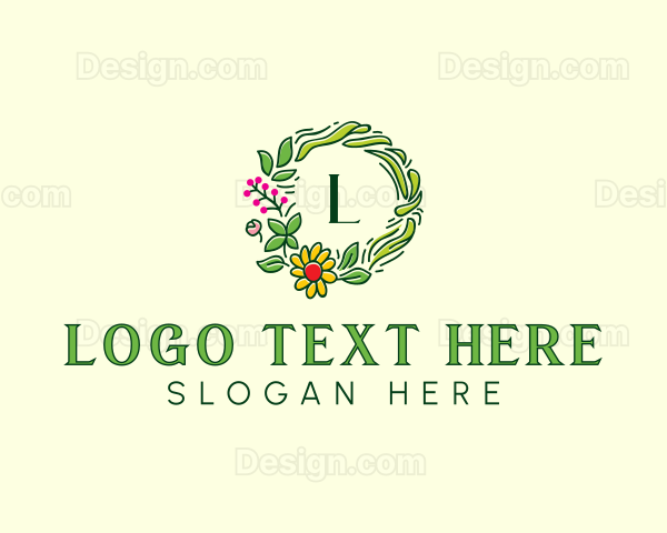 Floral Wreath Decor Logo