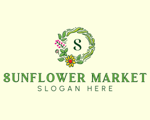 Floral Wreath Decor logo design