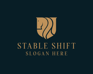 Stallion Horse Shield logo design