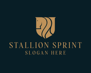 Stallion Horse Shield logo design