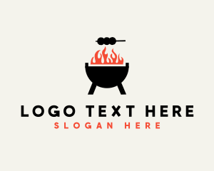 Barbecue Fire Grill Logo