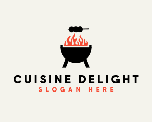 Barbecue Fire Grill logo design