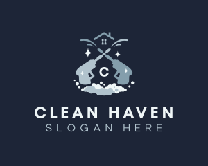 Clean Pressure Washer House logo design