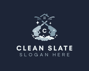 Clean Pressure Washer House logo design