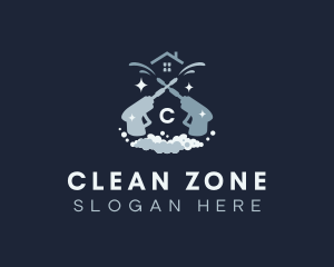 Clean Pressure Washer House logo design