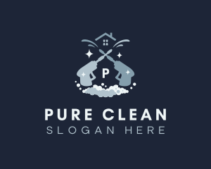 Clean Pressure Washer House logo design