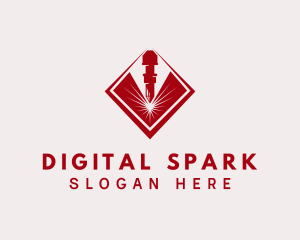 Metalwork Laser Spark logo design