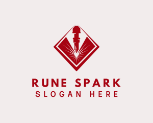 Metalwork Laser Spark logo design