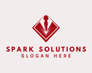 Metalwork Laser Spark logo design