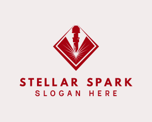 Metalwork Laser Spark logo design