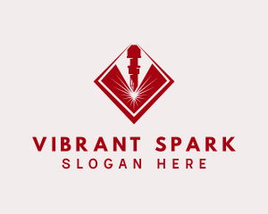 Metalwork Laser Spark logo design