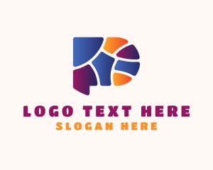 Colorful Letter P Mosaic logo
