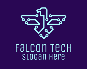 Tech Network Eagle  logo design