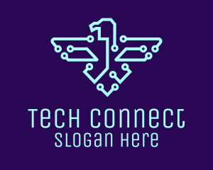 Tech Network Eagle  logo design