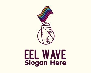 Hand Waving Rainbow Pride Flag  logo design