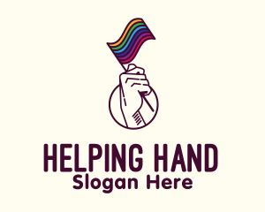 Hand Waving Rainbow Pride Flag  logo design