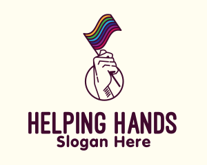 Hand Waving Rainbow Pride Flag  logo