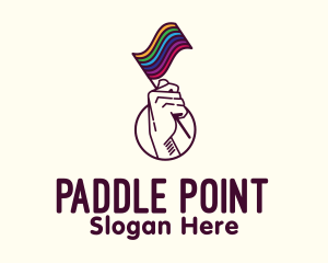 Hand Waving Rainbow Pride Flag  logo design