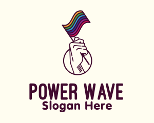 Hand Waving Rainbow Pride Flag  logo design