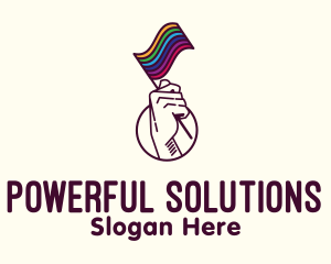 Hand Waving Rainbow Pride Flag  logo design