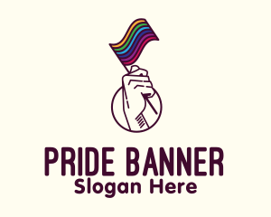 Hand Waving Rainbow Pride Flag  logo