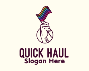 Hand Waving Rainbow Pride Flag  logo design