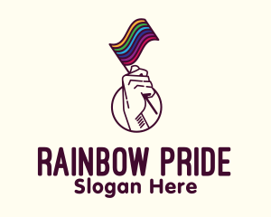 Hand Waving Rainbow Pride Flag  logo