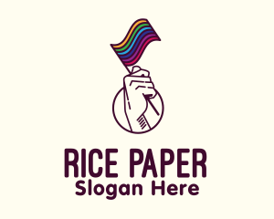 Hand Waving Rainbow Pride Flag  logo design