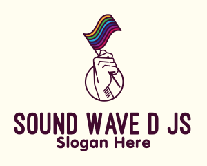 Hand Waving Rainbow Pride Flag  logo design