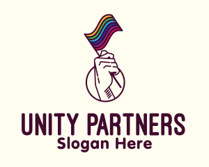 Hand Waving Rainbow Pride Flag  logo