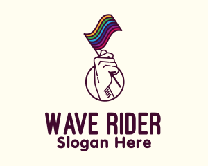 Hand Waving Rainbow Pride Flag  logo design