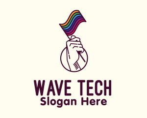 Hand Waving Rainbow Pride Flag  logo design