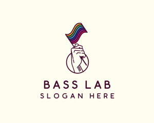 Hand Waving Rainbow Pride Flag  logo design