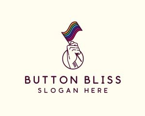 Hand Waving Rainbow Pride Flag  logo design